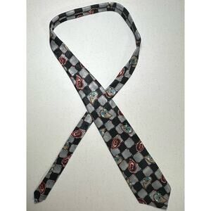 Disney Men’s Neck Tie Mickey Unlimited Donald Duck Checkered‎ Paisley